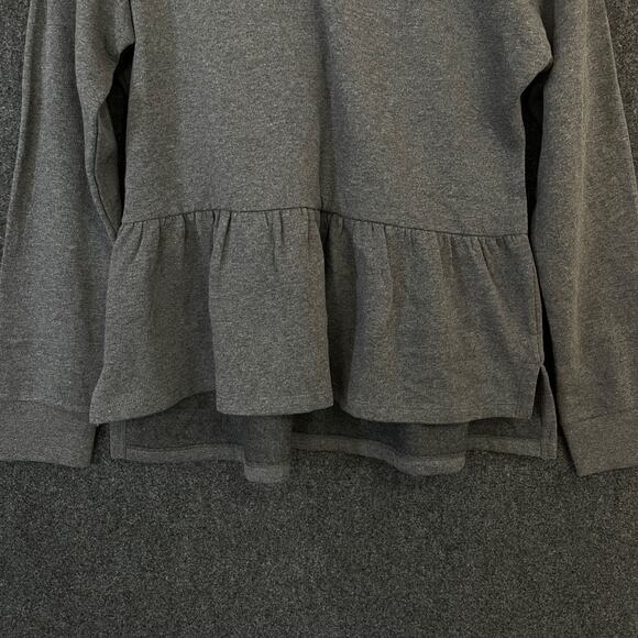 14th & Union Gray Peplum Sweatshirt Women’s M Casual Chic Cottagecore Preppy - Picture 3 of 8